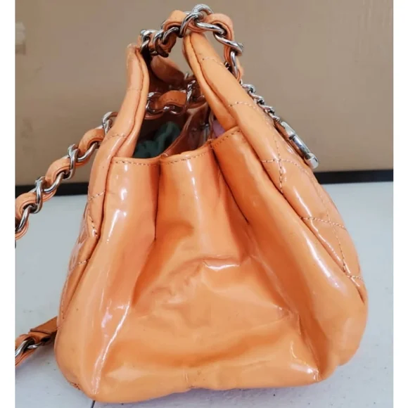 CHANEL Orange Patent Mademoiselle Bowling … - Picture 7 of 14